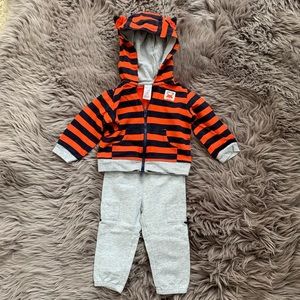 Boys Striped “Fox Ear” Hoodie Set